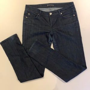 Fidelity dark wash mid rise straight leg jeans